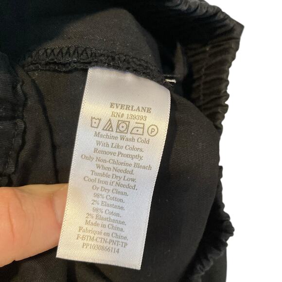 Everlane Black Cotton Elastic Waist Loungewear Loose Fit Curvy Pants Size 4 - Picture 14 of 16